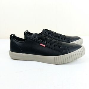 Levi's Black and Gray Men's Sneakers Size 8.5 Faux Leather Lace Up
